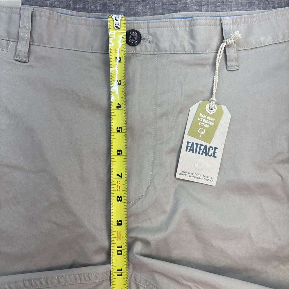 Fat Face Men's Size 40 Mawes Chino Shorts Flat Front Stone Cotton Stretch NEW - Picture 13 of 14